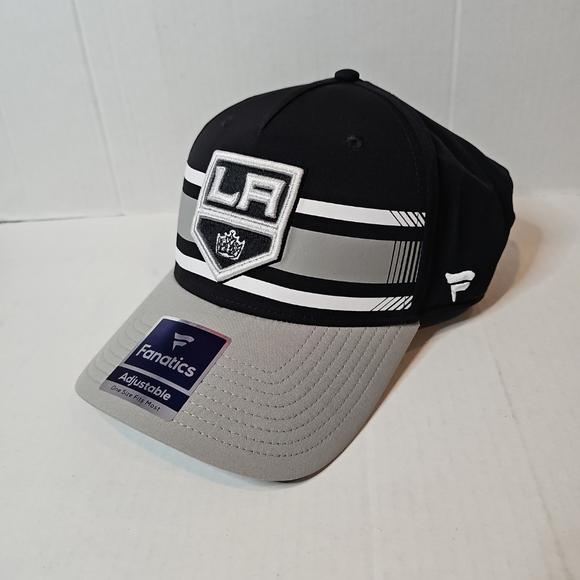 Los Angeles Kings Fanatics NHL Iconic Alpha Adjustable Hat Cap Black Gray LA Men - Picture 1 of 6